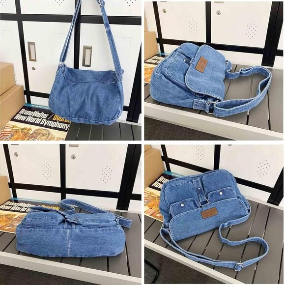 Fashion denim handbag shoulder bag large capacity retro Messenger bag bag for me - Picture 6 of 7